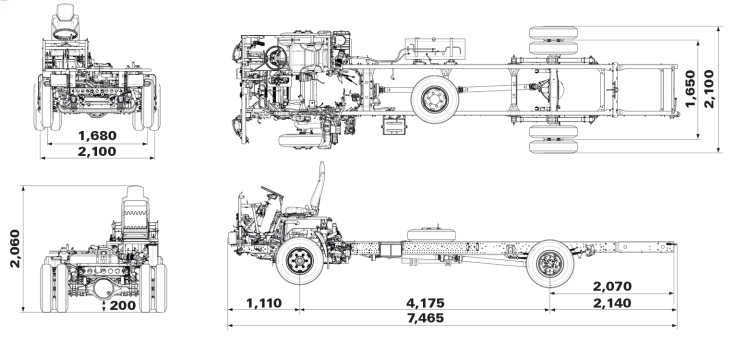 DIMENSI CHASSIS ISUZU NQR B EURO 4 DIMENSI CHASSIS ISUZU NQR B EURO 4