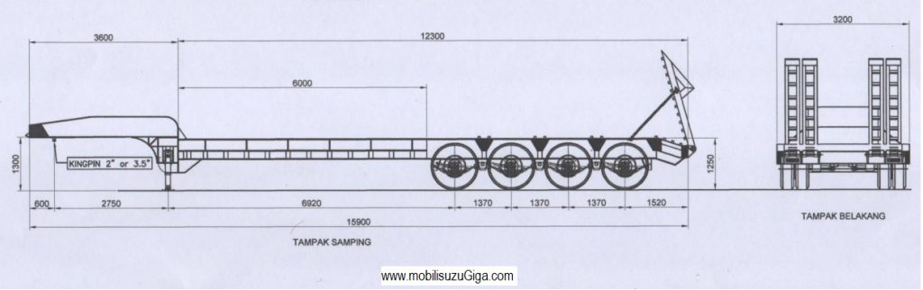DRAWING LOW BED 80 TON 4 AXEL SAMPING DRAWING LOW BED 80 TON 4 AXEL SAMPING