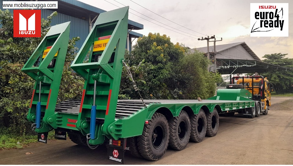 TRUK LOW BED 4 AXEL 80 TON ISUZU GXZ 350 PS TRUK LOW BED 4 AXEL 80 TON ISUZU GXZ 350 PS