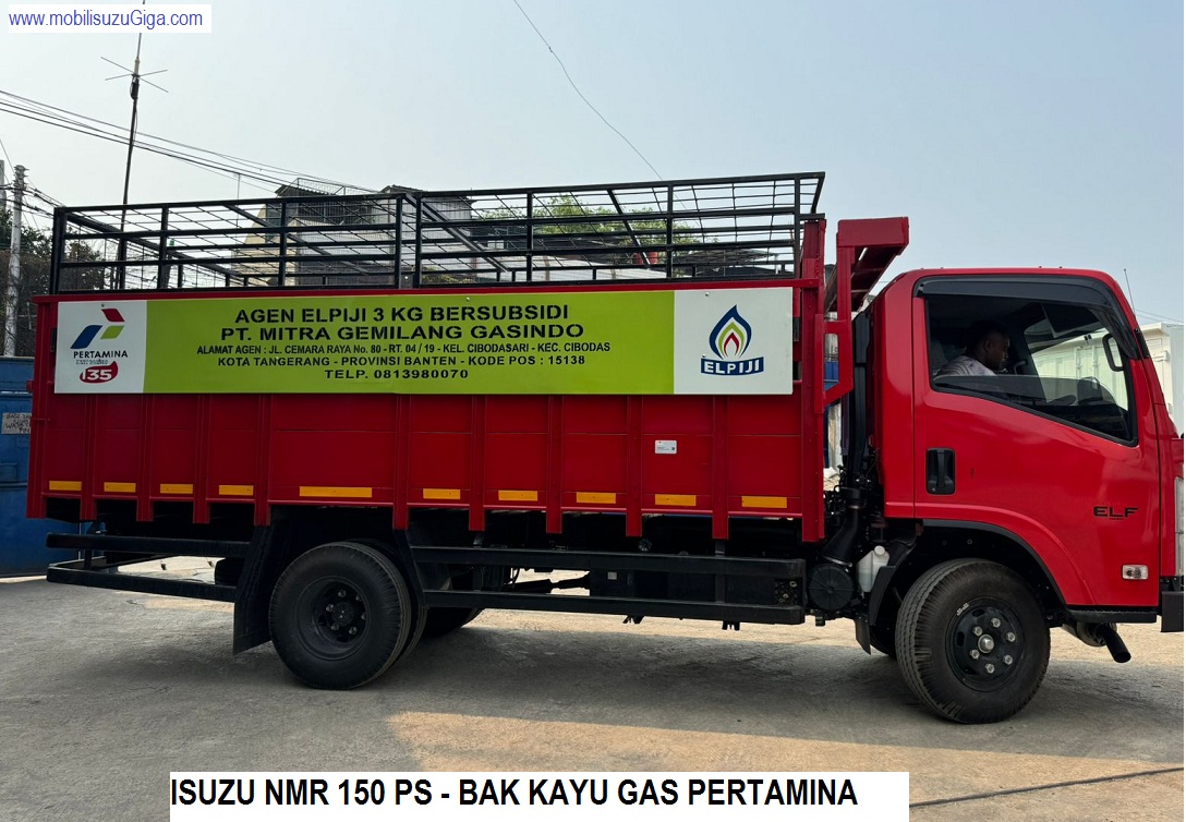 TRUK BAK KAYU PERTAMINA GAS LPG ISUZU NMR 150 PS