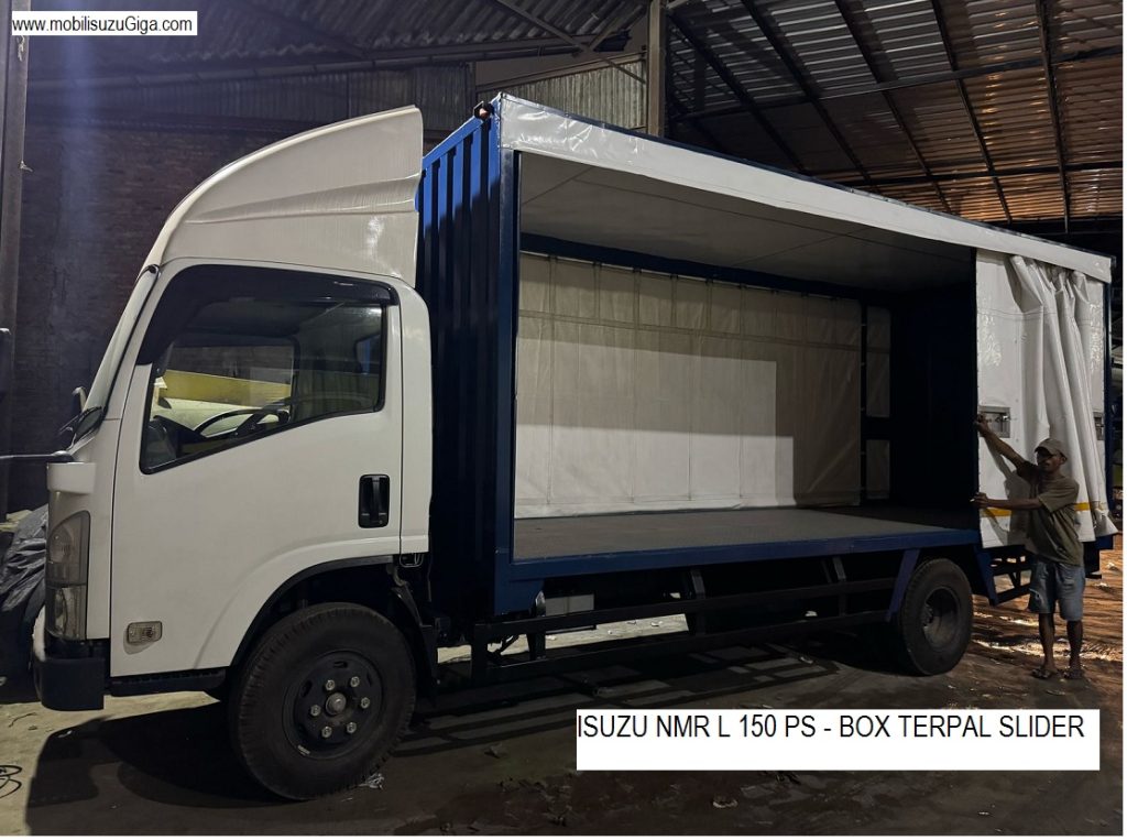 ISUZU NMR L 150 PS APLIKASI BOX BESI TERPAL SLIDER