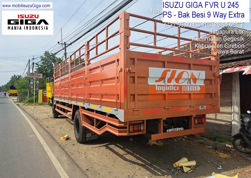 ISUZU GIGA FVR U 245 PS - aplikasi Bak Besi terbuka 9 way extra 