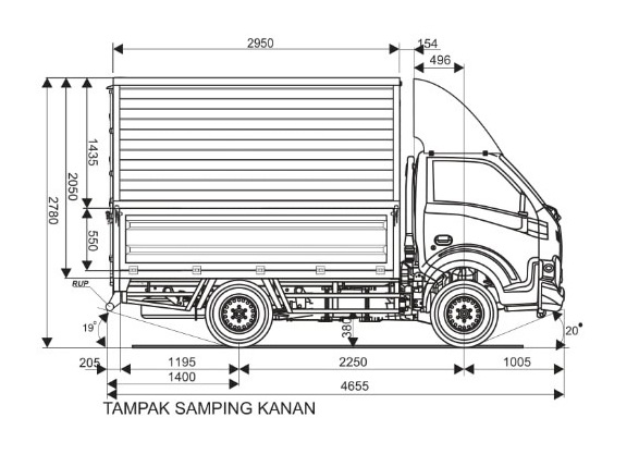DRAWING WING BOX ISUZU TRAGA TAMPAK KANAN