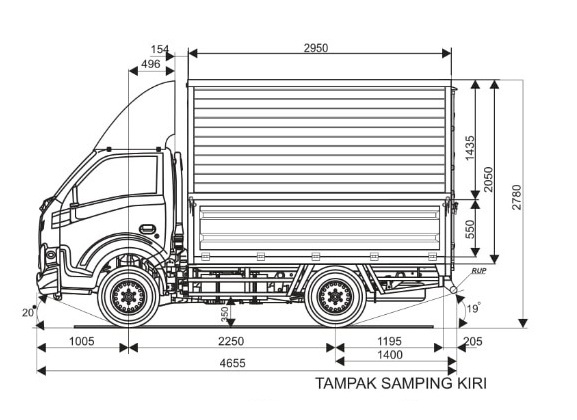 DRAWING WING BOX ISUZU TRAGA TAMPAK SAMPING KIRI